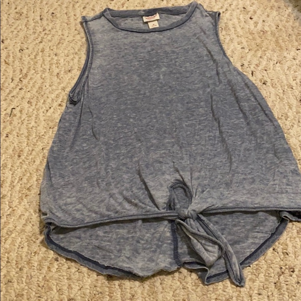 Mossimo soft blue acid wash tank with knot